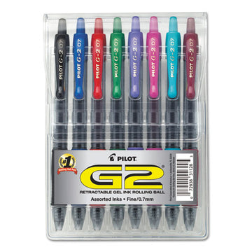 Pilot® G2 Premium Gel Pen, Retractable, Fine 0.7 Mm, Assorted Ink And Barrel Colors, 8-pack freeshipping - TVN Wholesale